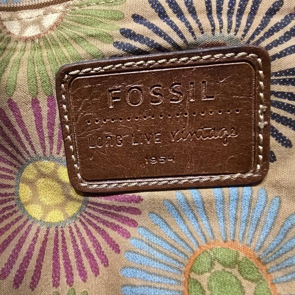 Fossil Long Live Vintage Crochet Straw Basket Bag Tan Black Wood Beach Cottage - Picture 8 of 11